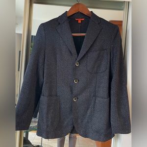 Barena 3-Button Unstructured Navy Sport Coat